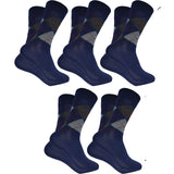Cotson MenS Diamond Cut Organic Cotton Crew Length Socks (Navy, Pack Of 5)