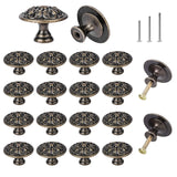 OctinPris 20x Euro Style Antique Brass Kitchen Cabinet Knobs Pull - Vintage Drawer and Dresser Round Handles - Antique Bronzed F