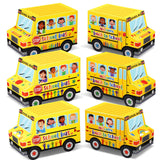 PerKoop 24 Pieces Back to School Treat Boxes School Bus Treat Boxes Yellow Bus Decoration Box for Kids Student Birthday Welcome 
