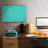Floortex Viztex Glacier Teal Multi-Purpose Grid Glass Dry Erase Board 24 x 36