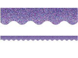 PURPLE SPARKLE SCALLOPED BORDER