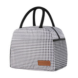 douyadady Lunch Bag Women/Men Lunch Box Women/Men (Black+White Grid)
