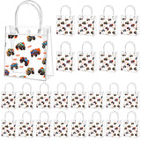 Tioncy 24 Pcs Truck Party Favor Bags Truck Goodie Bags Monster Car PVC Candy Treat Tote Clear Gift Bag with Handles for Adults P