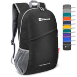 ZOMAKE Lightweight Packable Backpack 20L, Foldable Backpacks Small Daypack for Hiking Water Resistant Day Bag for Travel(Black)