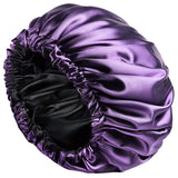 Nixtil Adjustable Satin Sleep Cap Hair Bonnet Double Layered Reversible For Women Protective Sleep Hairstyles (Blue)
