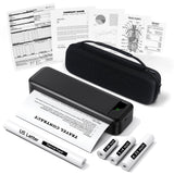 Portable Printers Wireless for Travel, A285M Bluetooth Inkless Thermal Printer Support 8.5 X 11 US Letter, Mobile Printer for Ph