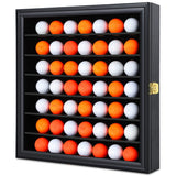 Zmiky 49 Golf Ball Display Case Cabinet Wall,Golf Ball Display Rack Black