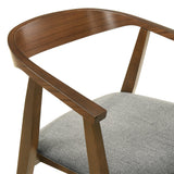 Armen Living Santana Wood Dining Chair In Walnut Finish With Charcoal Fabric - Set Of 2