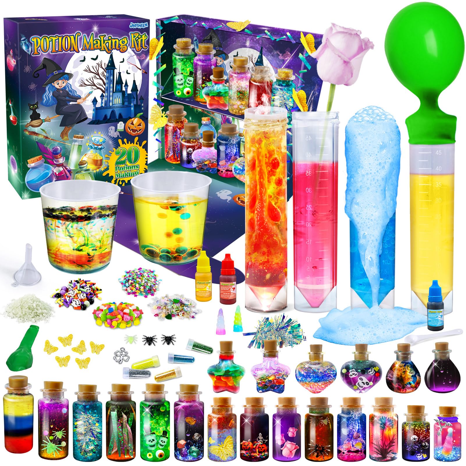 JOPSHEEN Potion Making Kit, 20 Bottles Potion DIY Craft Set for Kids, Christmas Birthday Toys Gifts for Boys Girls