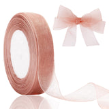 joycraft 3/4 in Rose Gold Gift Wrapping Ribbon - 50 Yds Sheer Chiffon Organza Handmade Ribbon for Wedding, Birthday, Baby Shower