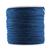 Mandala Crafts Nylon Satin Cord for Jewelry Making - 1.5mm 65 Yards Nylon Navy Blue Strings Rattail Chinese Knotting Cord for Br