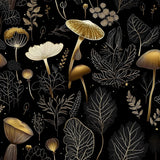 Laatse Boho Wallpaper Peel and Stick Dark Floral Contact Paper 17.5 x 197 Vinyl Self Adhesive Vintage Mushrooms Wall Mural Leaf 