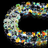 DIQIO 10mm Sparkle Rondelle Crystal Beads for Jewelry Making - Spacer Faceted Beads for Bracelets(57-60pcs, Crystal AB)
