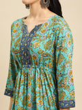 Rangita Mint Green Rayon Calf Length Printed Tiered Flared Kurti For Women | Kurta For Women_3Xl