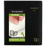 AT-A-GLANCE 2026 Planner, Monthly, 9 x 11, Large, Recycled, Black (70260G0526)