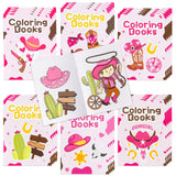 X1zuue Cowgirl Coloring Books for Kids - 24Pcs Bulk Pink Western Cowgirl Mini Coloring Booklet DIY Art Drawing Book for Toddlers