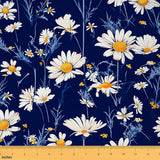 Feelyou Daisy Fabric by The Yard 2 Yards Kids Botanical Floral Printed Decorative Waterproof Outdoor Fabric Garden Plants Design