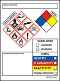 SDS OSHA Data Labels for Chemical Safety 4 x 3 Inches | Roll of 250 MSDS Stickers with GHS Pictograms & Perforated Edges for Eas