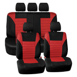 FH Group Car Seat Covers Full Set 3D Air Mesh - Universal Fit, Automotive Seat Covers, Low Back Seat Cover, Airbag Compatible, S