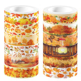 ZAKHSE Washi Tape, 12 Rolls Thanksgiving Washi Tape Set, 0.6 Inch Maple Leaves Decorative Masking Tape, Colorful Fall-themed Pap
