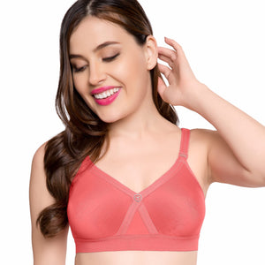 Trylo Women'S Non-Wired Bra (Alpa_Coral_34E),Coral,34,B07YNXMZQ6