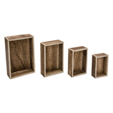 Tim Holtz IdeaOlogy Wooden Vignette Boxes 4 Per Pack, 4 Sizes From 5.5 x 4 x 1.5 Inches To 3.2 x 2.2 x 1, Natural With Brown (T