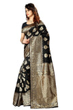 Sugathari Womens Banarasi Saree Pure Kanjivaram Silk Saree Soft New Ladies 2023 Design Wear Pattu Sarees Latest Cotton Party Sari Collections With Blouse Piece For Wedding Sadi (Sam Pari-24 Black)
