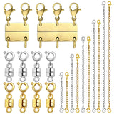 Evnlo Multi Necklace Layering Clasp and Chain Extender and Magnetic Jewelry Clasp Set, Gold and Silver Multiple Styles Necklace 