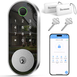 Smart Door-Lock Keyless-Entry Keypad Deadbolt: Dermum Electronic/Electric Door Lock with Code, App Control Digital Biometric Fin