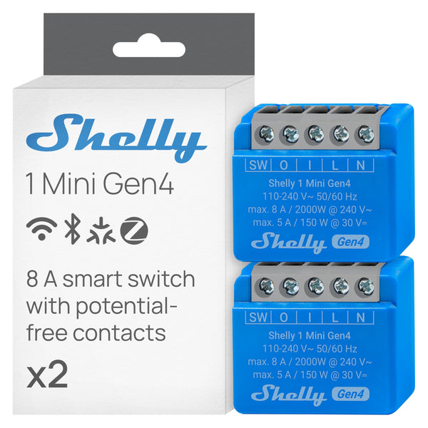 Shelly 1 Mini Gen4 | Wi-Fi, Zigbee & Matter Smart Relay Switch With Dr ...