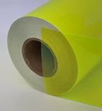 Paper Street Plastics Transparent Vinyl Tape with Self-Adhesive. (4 inch x 25 ft, Fluorescent Yellow)