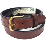 Hidden Money Belt For Travel For Men, Genuine Leather Belt With Hidden Zipper Pocket & Secret Storage, Brown, 48 (Waist 46), Mo
