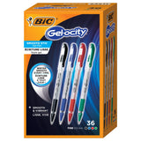 BIC Gelocity Smooth Stic Gel Pen, Fine Point (0.5mm), Assorted Colors, 36Count, Vibrant and Smooth Gel Ink (Pack of 1)