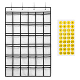 SAVERHO 36 Clear Pockets Classroom Pocket Chart for Cell Phones, Pocket Chart for Calculator Phone Holder with 36 Number Sticker