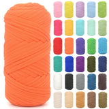 Tshirt Yarn for Crocheting,Orange T Shirt Chunky Elastic Fabric Thick T-Shirt Crochet Yarn for Beginners Crocheting Hand Knittin