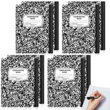 Lewtemi 8 Pack Left Handed Composition Notebooks, Wide Ruled Marble Notebook, 7.5inch x 9.75inch, 60 Pages, School Supplies for Back t