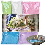 Sukh Candle Sand and Wicks - 430G(0.94lb) Sand Candles with Wicks Green, White, Pink, Blue, Purple Refillable Candle for Wedding