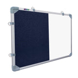 Eduway Combination Board 1.5x2 Feet (Magnetic White Board with Blue Pin-up Notice Board) with Push Pins for Home, Office & Schoo
