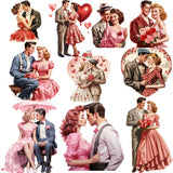 A Pack Of Vintage ValentineS Day Couple Stickers Suitable For Junk Journals, Scrapbooks, Photo Albums, Stationery Projects, Cra