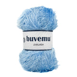 Buvemu Eyelash Fun Fur Yarn 100 Gram (3.53 Ounces) 175 Yards (160 Meters) (Light Blue)
