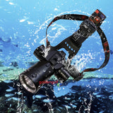 Goldengulf Rechargeable Aluminum Waterproof Diving Swimming Hiking Camping Hunting Fishing Headlamp Underwater 1800 Lumen Safety