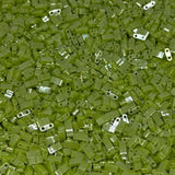 Miyuki Half Tila Beads - 2 Hole Rectangle Beads, 5x2.3x1.9 mm, 5 Grams Glass Beads Pistachio Green (HTL439)