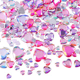 Chuangdi 516 Pcs Acrylic Heart Rhinestone Heart Crystal Gems Rhinestone Flat Back 18mm/12mm/10mm/6mm for Valentine Wedding Decor