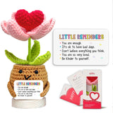 Gossby Handmade Positive Heart Crochet with Message - Little Reminder You are Enough - Inspirational Gift for Women - Positive E