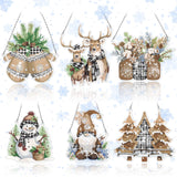 Chitidr 6 Pcs Christmas Diamond Painting Hanging Sign Set Gnome Diamond Art Kits DIY Crystal Paint Arts and Crafts Set 5D DIY Ch