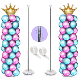 Balloon Column Kit Set Of 2, Balloon Stand for Floor with Base and Metal Telescopic Pillar(6.6ft Adjustable Height)for Birthday,