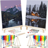 BAISITE Paint by Numbers Kit for Adults,16 Wx20 L 2 Pack Canvas for Painting Kits for Adults in Colorful Box 219220 Already Fram