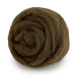 Woolbuddy Needle Felting Wool - 8oz Chunky Wool Roving in Brown, Felting Wool for Needle Felting Kit, Wet & Dry Felting Projects