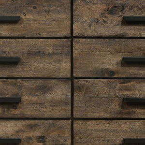 Benjara Wooden Dresser With 8 Drawers And Grain Details, Brown