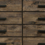 Benjara Wooden Dresser With 8 Drawers And Grain Details, Brown